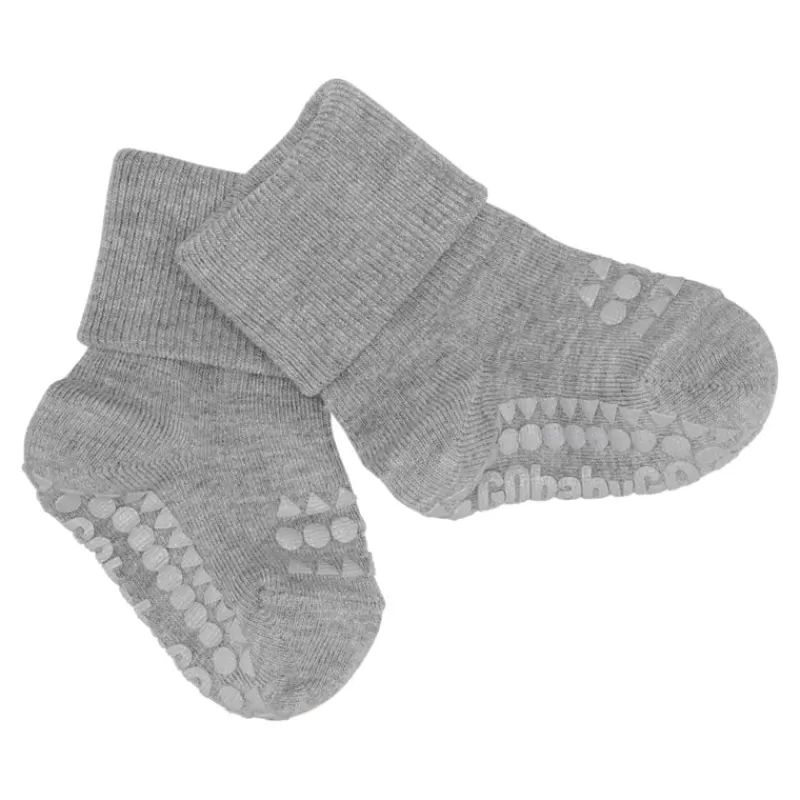 Cheap Bamboo Non-Slip Sokker 1-2Y Grey Melange Kravletid