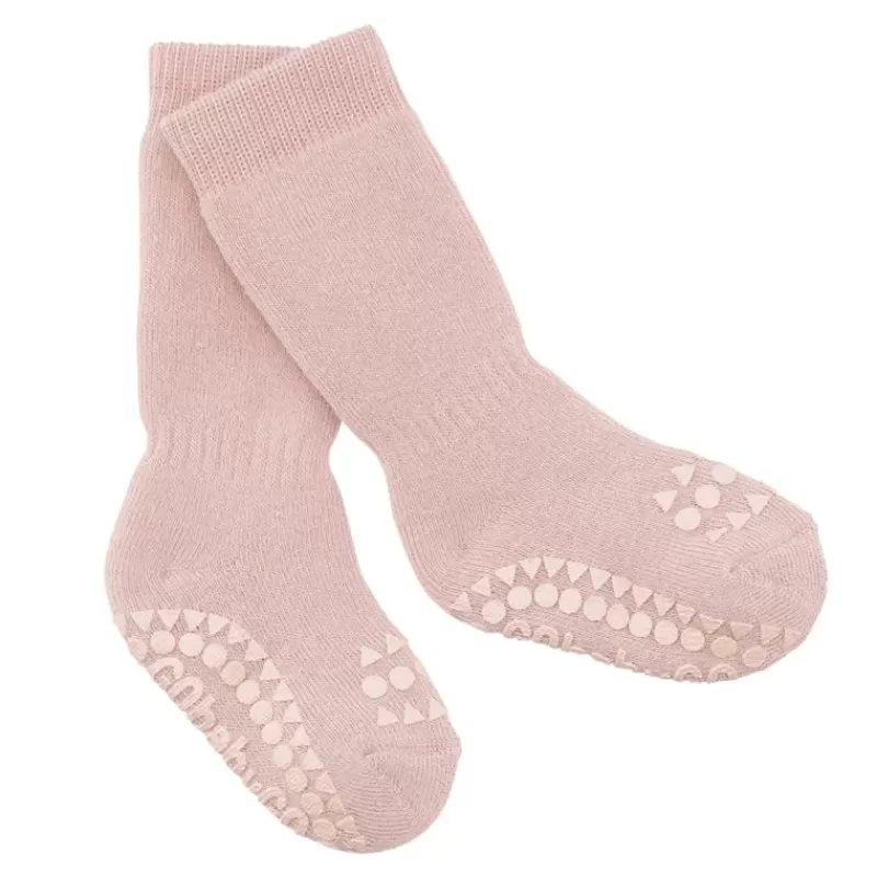 Store Bomuld Non-Slip Sokker 3-4Ar - Dusty Rose Kravletid