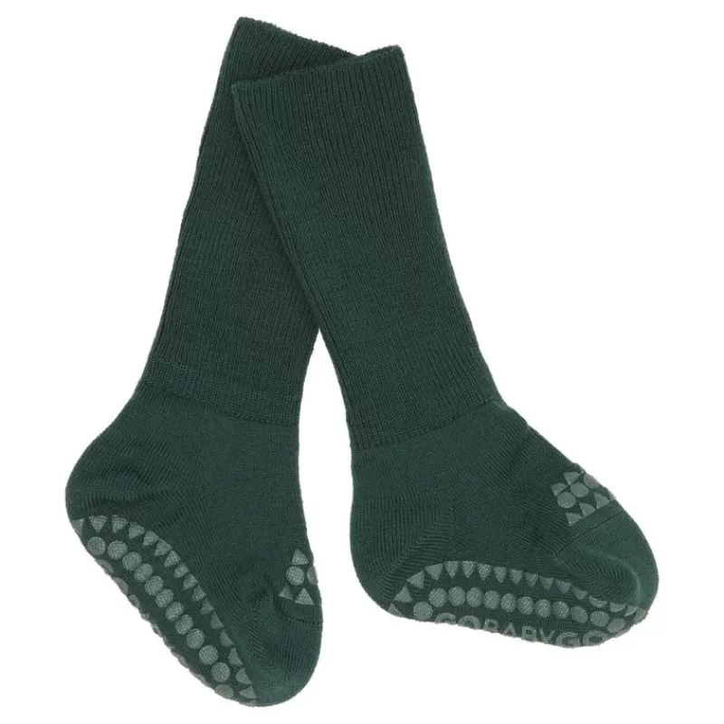 Store Uld Non-Slip Sokker 6-12Mdr. - Green Kravletid