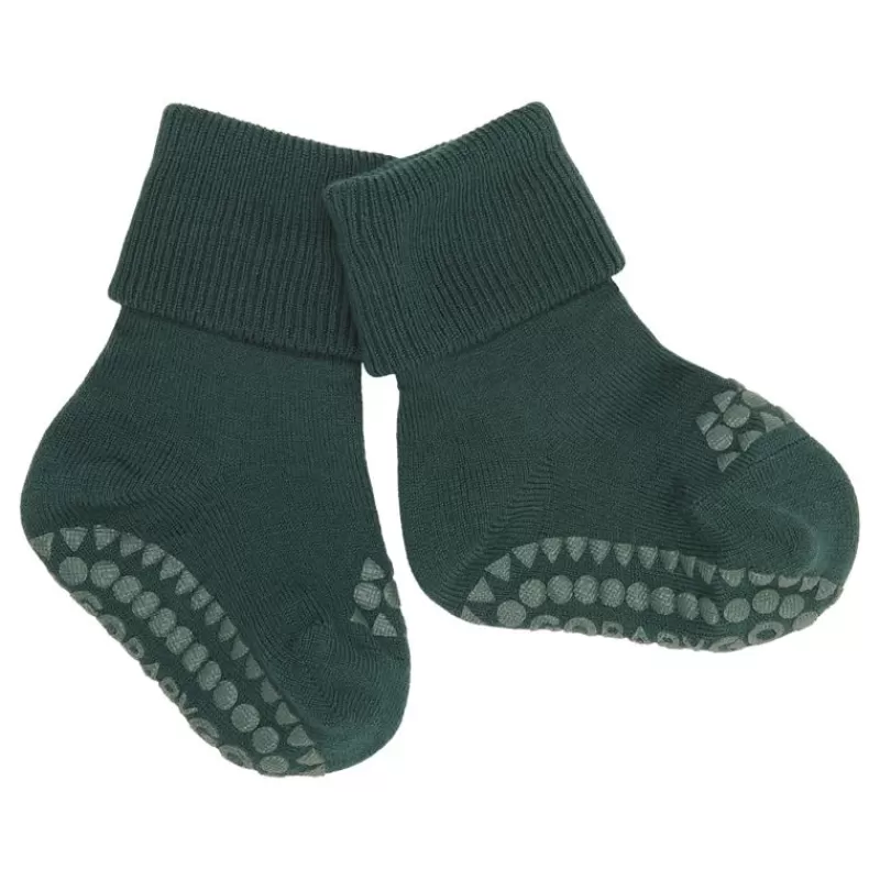 Store Uld Non-Slip Sokker 6-12Mdr. - Green Kravletid