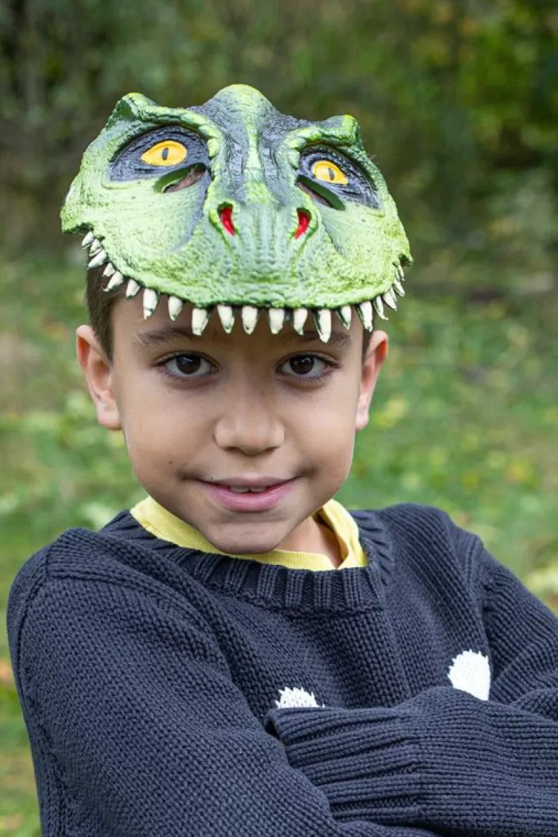 New T-Rex Dino Mask, Green Udklædning & Tilbehør