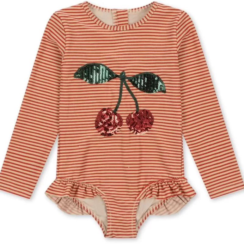 Best Konges Slojd Jade Ls Swimsuit Str.12Mdr, Glitter Stripe Badetøj