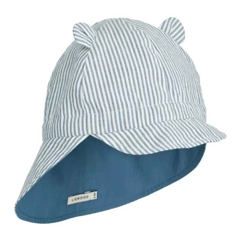 Clearance Gorm Vendbar Solhat Str.3-6Mdr, Stripe/Blue Hatte Og Kasketter